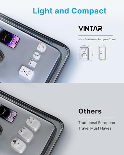 VINTAR European Travel Plug Adapter Kit, Adapter for Europe Plug with 3 USB Port... - Image 7