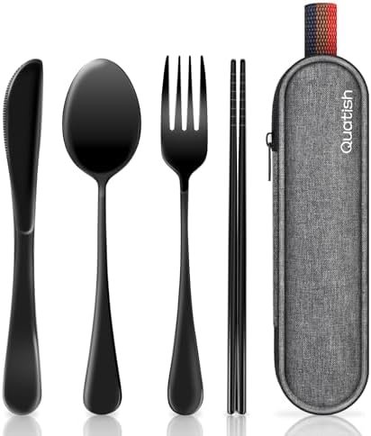 Travel Utensils with Case, Quatish Portable Silverware Set for Work, Stainless S... - Image 2
