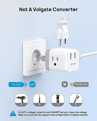 TROND European Travel Plug Adapter - International Power Adapter Converter for E... - Image 7