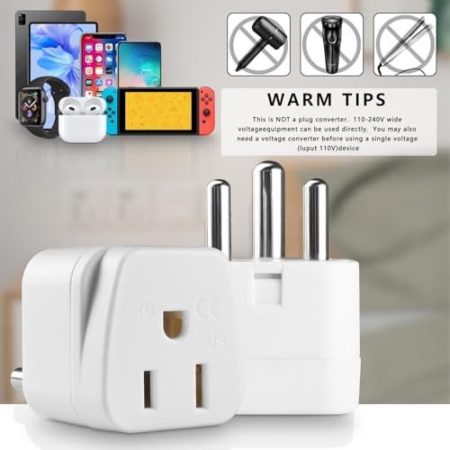 India Adapter, Type D Adapter for Travel US to India Plug Adapter Indian,for Pak... - Image 8