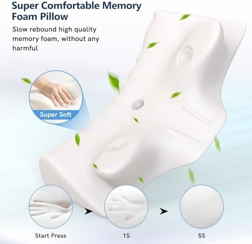 Cervical Neck Pillow for Pain Relief, Adjustable Ergonomic Memory Foam Pillow fo... - Image 8