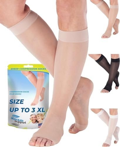 Made in USA - Sheer Compression Socks for Women Circulation 15-20mmHg - Compress... - Image 2
