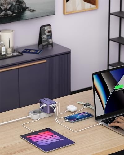 Universal Travel Adapter, VINTAR 75W GaN International Plug Adapter with 3 USB-C... - Image 7