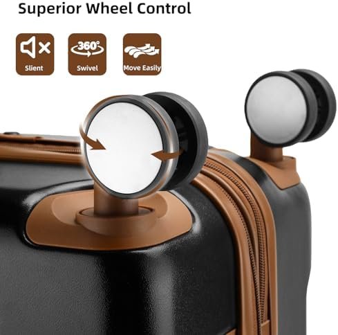 LARVENDER Luggage Sets 6 Piece, Expandable Luggage Hardshell Suitcase Sets with ... - Image 8