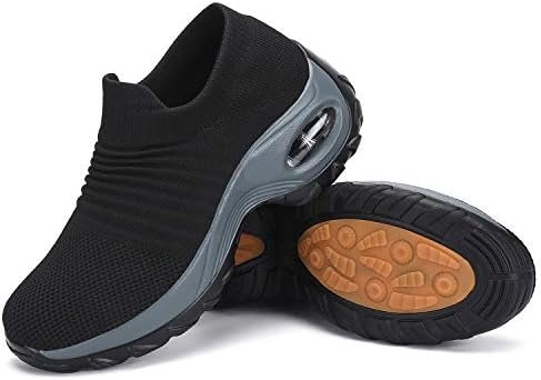 Women's Walking Shoes Sock Sneakers Slip on Mesh Air Cushion Comfortable Wedge E... - Image 2