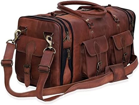 Handmade Vintage Travel Luggage 30 Inch Duffel Gym Sports Bag Weekender Travel O... - Image 3