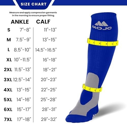 Mojo Unisex Compression Socks 20-30mmHg – Knee High Medical Support for Athletes... - Image 3