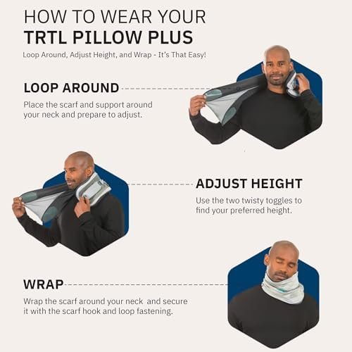 trtl Pillow Plus - Adjustable Neck Pillow for Airplane Travel - Travel Pillow wi... - Image 5