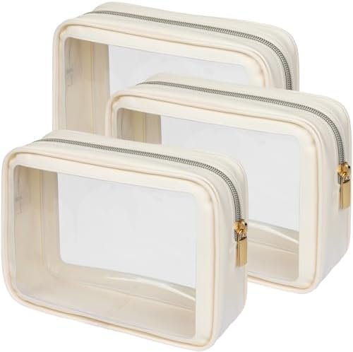 PACKISM TSA Approved Toiletry Bag - Amazing Color-Edged Clear Makeup Bag, 3 Pack... - Image 2