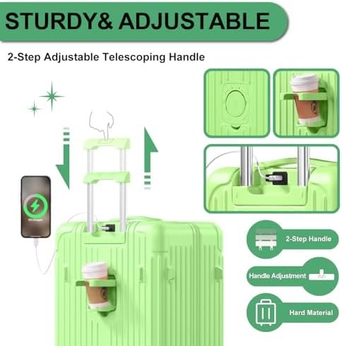 Luggage Sets 2 Piece Suitcase PC+ABS Hardside Double Spinner Wheels TSA Lock Car... - Image 4