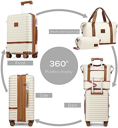 Joyway Carry On Luggage 20 Inch Expandable Suitcase with Spinner Wheel, 3 Piece ... - Image 5