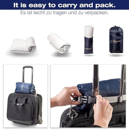 Travel & Camping Comfortable Memory Foam Pillow with Extra Cotton Cover – Easy t... - Image 4