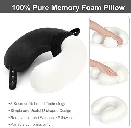 Travel Neck Pillow, Best Memory Foam Airplane Pillow for Head Support Soft Adjus... - Image 6