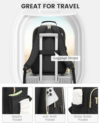 LOVEVOOK Laptop Backpack Purse for Women, Work Travel Computer Bags, College Sch... - Image 5