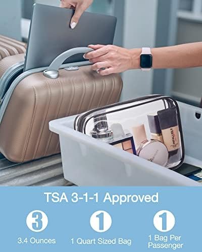 BAGSMART Clear Toiletry Bag, 3-Pack TSA Approved Travel Toiletry Bag Carry On Tr... - Image 3
