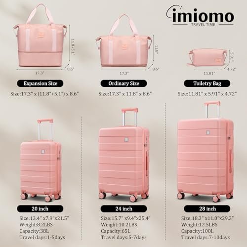 imiomo Carry on Luggage, 20 IN Carry-on Suitcase with Spinner Wheels, Hardside 3... - Image 10