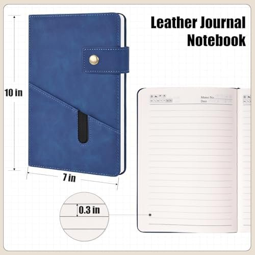Koogel Leather Journal Notebook, A5 Hardcover Journal 200 Pages Ruled Notebook D... - Image 6