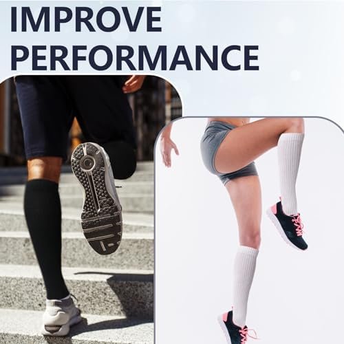 +MD Cotton Compression Socks for Women and Men 4/6 Pairs 8-15/15-20 mmHg Knee Hi... - Image 7