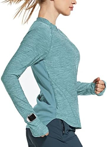 BALEAF Women's Long Sleeve Running Shirts Quick Dry Lightweight Pullover Workout... - Image 2