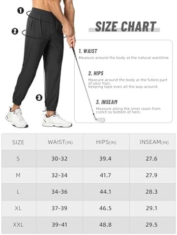 CANGHPGIN 4-Way Stretch Golf Joggers Pants Men Lightweight Travel Pants Casual, ... - Image 7