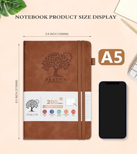 Lined Journal Notebook for Women and Men,Hardcover Leather Journaling Notebook f... - Image 3