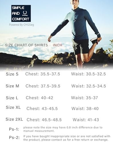 OYGSieg 4 Pack Men's Quarter Zip Pullover Sweats Long Sleeve Active Performance ... - Image 8