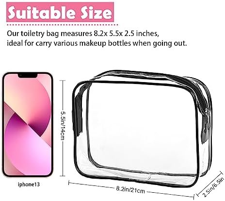 TSA Approved Toiletry Bag, 3 Pack Clear Travel Bags for Toiletries, Quart Size M... - Image 4