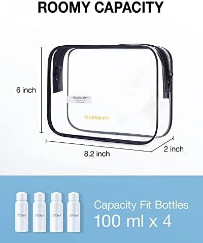 BAGSMART Clear Toiletry Bag, 3-Pack TSA Approved Travel Toiletry Bag Carry On Tr... - Image 4