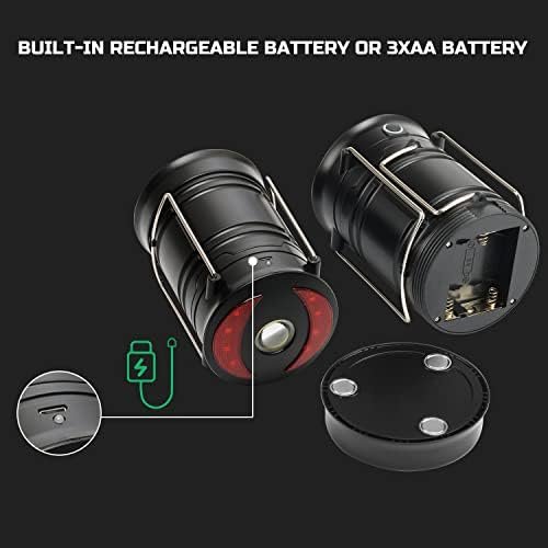 Lichamp 2 Pack Camping Lanterns Rechargeable and Battery Powered, Dual Power Sou... - Image 7