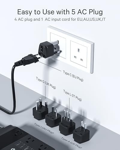 DOACE 220v to 110v Voltage Converter for European Travel: Max 500W Pure Sine Wav... - Image 6
