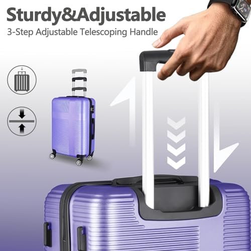 HOUAGI Luggage Sets 2 Piece,20 inch 24 inch Carry on and Checked Luggage,Hardshe... - Image 3