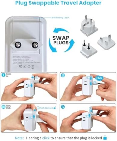 VINTAR European Travel Plug Adapter Kit, Adapter for Europe Plug with 3 USB Port... - Image 3