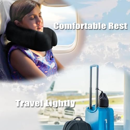 Travel Pillow, Memory Foam Neck Pillow for Traveling, U Shape Neck Pillow Airpla... - Image 8