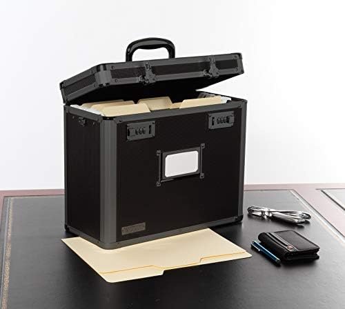 Vaultz File Organizer Storage Box - 14 x 7 x 12.19 Inch Letter Size, Portable Lo... - Image 4
