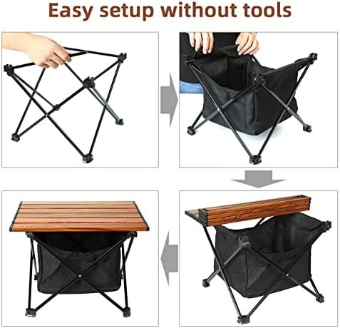 ROCK CLOUD Portable Camping Table Ultralight Aluminum Camp Table with Storage Ba... - Image 6