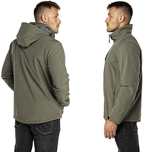 Outdoor Ventures Men's Lightweight Softshell Jacket Fleece Lined Hooded Water Re... - Image 3