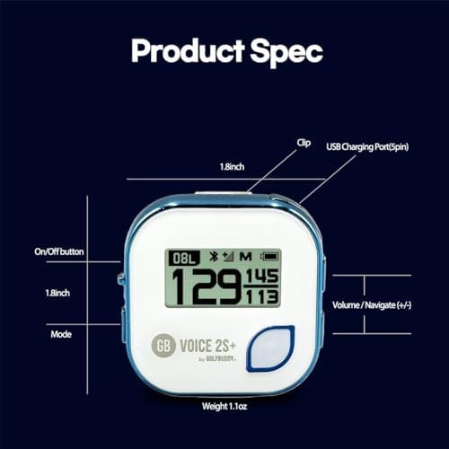 GOLFBUDDY Voice 2S+ Talking GPS Rangefinder, Clip on Hat Golf Navigation, Slope ... - Image 8