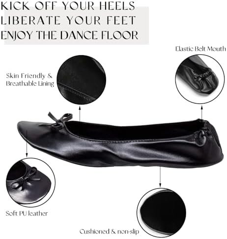 Women's Foldable Flats, Portable Ballet Flat Roll Up Slipper Shoes with Travel P... - Image 4