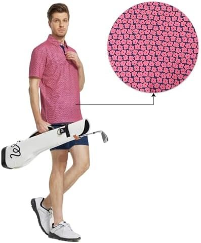 M MAELREG Mens Golf Shirt Short Sleeve Dry Fit Print Moisture Wicking Performanc... - Image 4