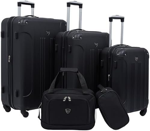 Travelers Club Chicago Hardside Expandable Spinner Luggage, Black, 5 Piece Set - Image 2