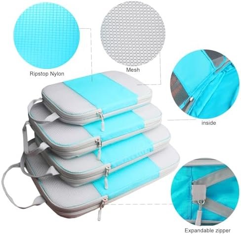 Compression Packing Cubes For Suitcases,Gowraps 6 Set/4 Set Travel Cubes For Lug... - Image 5