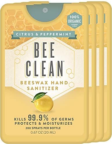 Organic Beeswax Hand Sanitizer Pocket Spray - Citrus Peppermint - 4 pack - Image 2