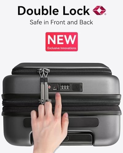 LUGGEX Carry on Luggage 22x14x9 Airline Approved, PC Hard Shell Suitcase with Fr... - Image 8