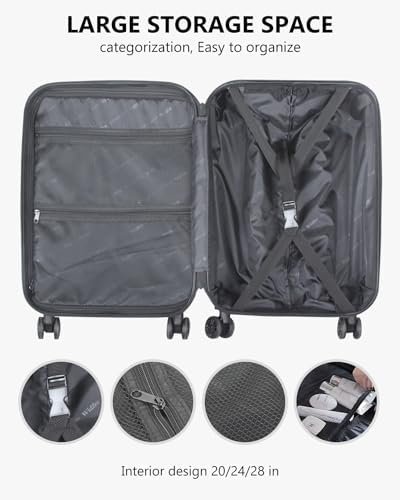 Luggage Sets 3 Pieces Expandable with Spinner Wheels Hard Suitcases Lightweight ... - Image 6