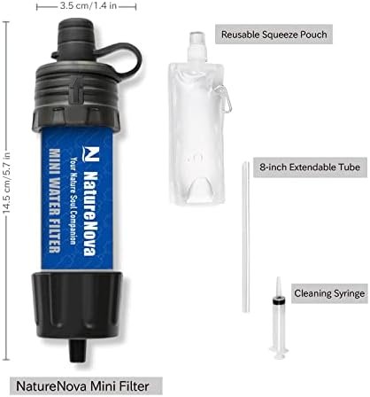 Mini Water Filter NatureNova Portable Emergency Water Filtration System Hiking C... - Image 8