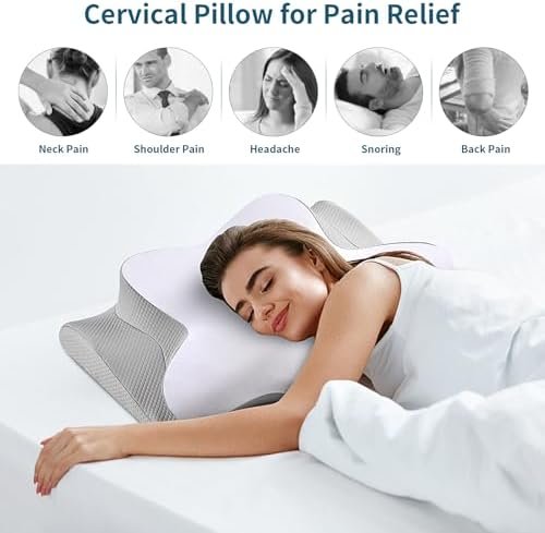 Cervical Pillow for Neck Pain Relief, Cooling Contour Memory Foam Pillows for Ne... - Image 4