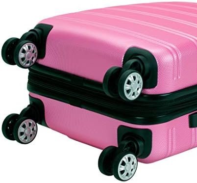 Rockland Melbourne Lightweight Expandable Hardside Spinner Wheel Luggage in Pink - Image 5