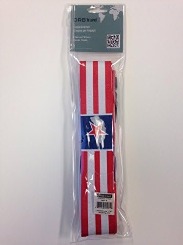 ORB Travel Premium Designer Luggage Strap -LS301-W-Stars Stripes-White/Red/Blue - Image 5