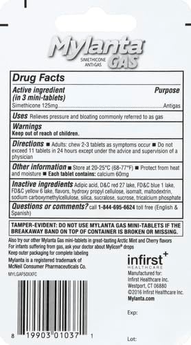 Mylanta Gas Relief Tablets, Gas Minis, Assorted Fruit, 50 Count (Pack of 1) - Image 4