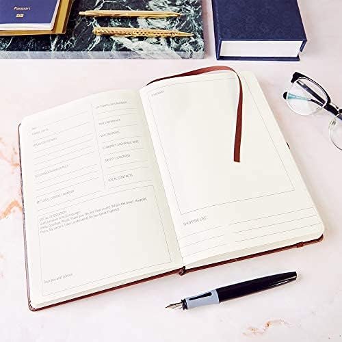 Beechmore Books Travel Planner, Brown | Vegan Leather Hardcover with Thick 120gs... - Image 6